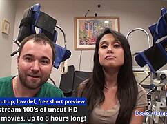 Dr Tampa backstage with petite Alexa Chang fingering gaping pussy in latex gloves