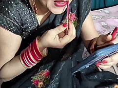 beautiful indian bhabhi in black saree pisses dirty on ranch wedding night