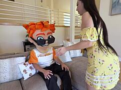 hey scarlett rosewood, tricked into footjob, creampie and monster cock ride