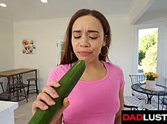 Teen masturbates for stepdad to stop her fucking others