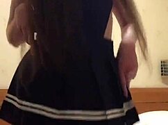 tiktok girl juliaveil dances trendy showing tight pussy lips in miniskirt jeans