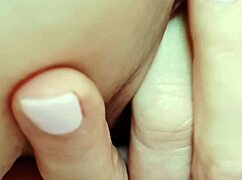 mature blonde cougar fingers flashes huge pussy lips in horny massage