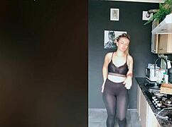 rusa shows off her juicy ass in see-through tights 😍🍑