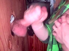 amateur whore swallows cum from gloryhole cocks