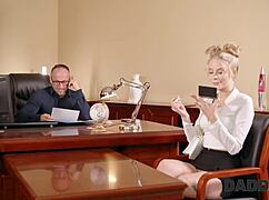 naughty blonde reveals her experienced side during the job interview