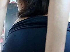 spy cam catches innocent latina teen's perfect big tits up close