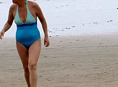 on the beach my stepmom got fucked hard by her friend cumming inside then we masturbated