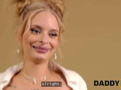 naughty blonde reveals her experienced side during the job interview