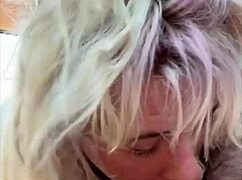 imagine this pretty hooker kneeling public for deepthroat cumshot straight down her throat