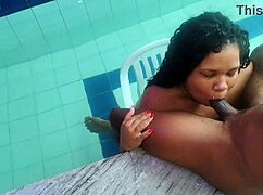 bbw chubby brazilian latina sucks monster black cock sitting on chair until mouth creampie