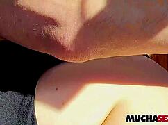 spanish couple backseat car sex curvy latina milf rides cowgirl deepthroat doggystyle juicy tits at muchasexo