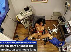 Maya Fierce gapes hairy pussy in latex gloves rough humiliation