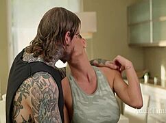 dean van damme nina heels milf surprises gym workout with unexpected anal pounding