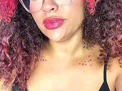 chubby ebony babe farts with silly faces eye rolls and laughs