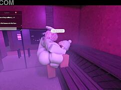 Hot lady rams monster cock deep in sauna fucking session