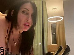 Stepmom's feet covered in my hot cum after dirty pov fuck