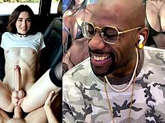 Thicc Transgender Latina Teen Gets Car Anal with Bald Pussy Exposed