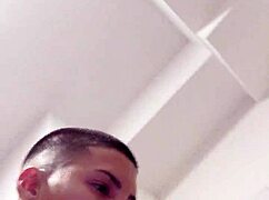 muscular latina milf bent over kitchen counter for interracial creampie quickie