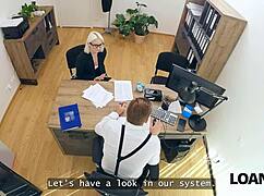 bold office slut cheats hard with loan manager in amateur fuck frenzy