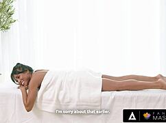 stressed ember snow gets oiled pussy massage from sexy laney grey turning into hot interracial lick fest