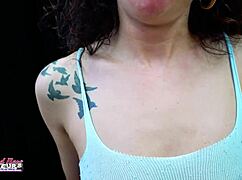 Petite tattooed Mercedes rims cock eagerly before taking deep pounding and swallow