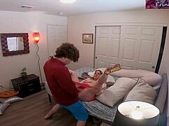 oh man, got caught cheating with the neighbor's curvy big tit milf wife on homemade cam during doggystyle creampie