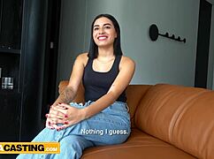 desperate latina teen model blows casting guy stuffs her shaved young pussy
