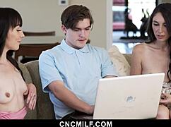 stepsisters ashley wolf emma jade use freeuse it guy for big tits ass pounding threesome
