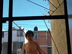 practicing nudism outdoors in public with full body exposure and natural freedom