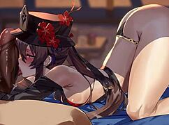 Hu Tao Delivers Juicy Blowjobs Teasingly