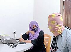 desi village farmer takes hijabi bank manager deep in bedroom