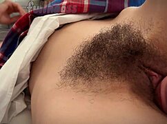 Big Cock Stepson Plows Hairy Asian Milf Cunt Up Close in Skirt