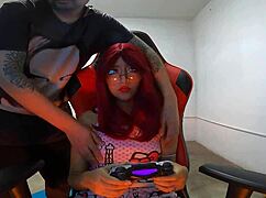Feel my tight pussy teased and creamed full while lost in video games.