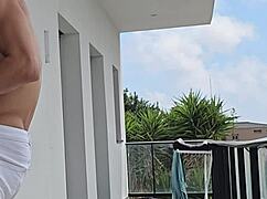 balcony romp with tommy cabrio draws neighbor eyes