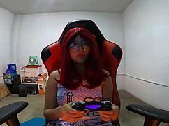 Feel my tight pussy teased and creamed full while lost in video games.
