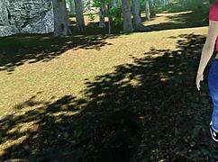 explore shaved redhead pussy in outdoor paradise trails vr