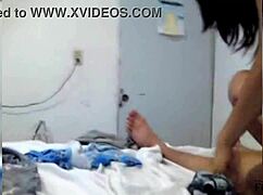 comadre bounces tight latina ass reverse cowgirl anal on bed