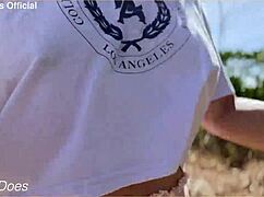 wifey's perfect big aussie tits flash outdoors teasing public homemade