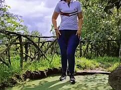 Curvy Beauty Teases In Tight Jeans