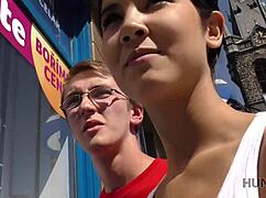 in this hunt4k video the young chick rides the guy's cock right beside her watching cuckold boyfriend