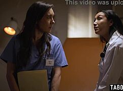 why does hot latina milf doctor vicki chase lure nurse sinn sage into steamy play?