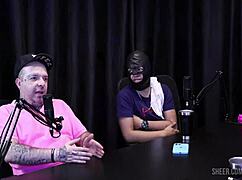 BBC stud fucks two horny wives live on cam while cuck husbands watch gaping.