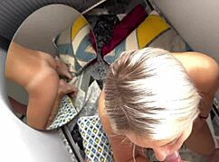 Step girl sneaks to balcony post-mom to deepthroat suck me dry secretly
