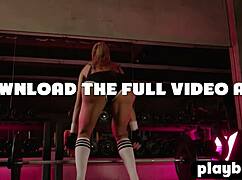 amazing big tits asian latina milf model deadlifts then strips lingerie slow