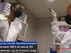 Patient Slaps Nurse Jewel's Tanned Hooters In Latex Hospital
