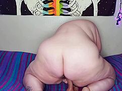 Chubby bbw begs daddy to breed her fat hairy pussy lips dripping wet