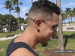 Beach pickup latina bikini babe's big ass drilled hard by monster cock