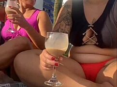 milf flashing wild alone on african beach without husband knowing up to some exhibitionist fun