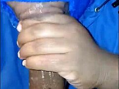 Masked Lady Soaks Her Jacket Gagging on Big Black Cock in Wet Sucking Frenzy