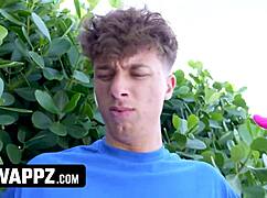 terrorists blast nerd's face full of cum outdoors